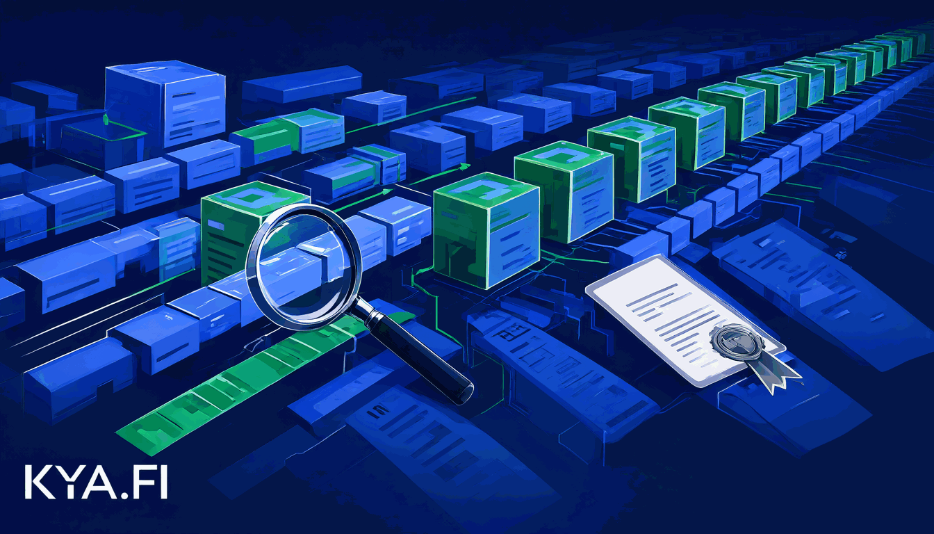 An append-only chain of sealed audit log blocks.